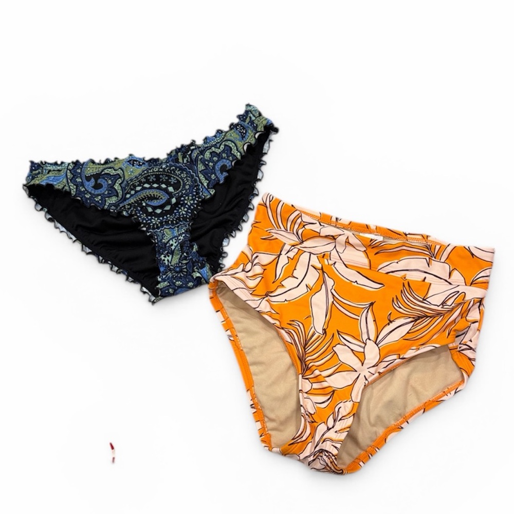 NWOT Shade & Shore + Kona Sol Orange High Waisted Bottoms